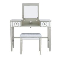 Rippeon makeup vanity set with stool and mirror deals house of hampton